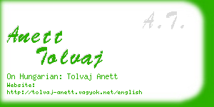 anett tolvaj business card